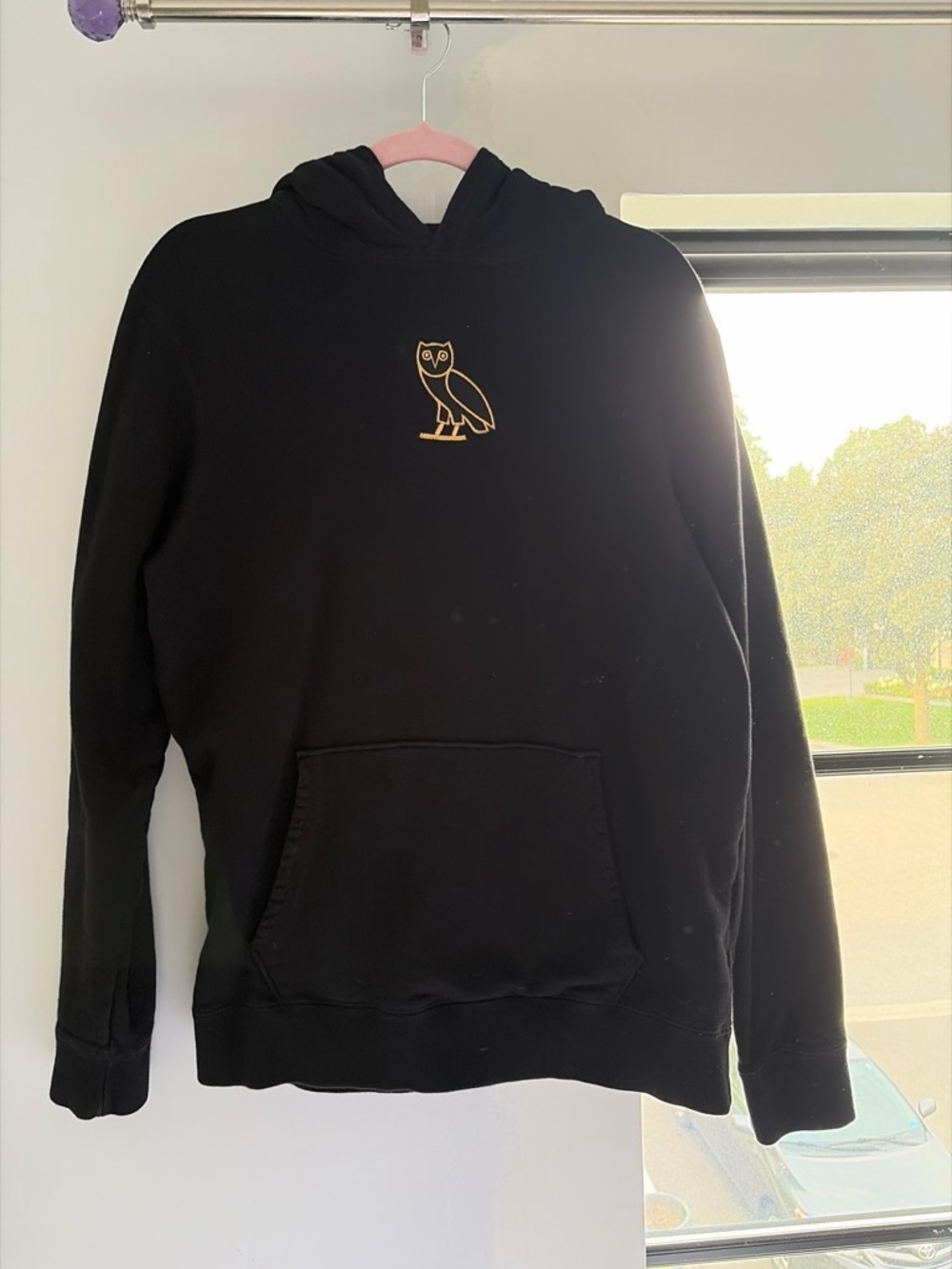 OVO Black Crewneck Hoodie with Gold Owl Logo
